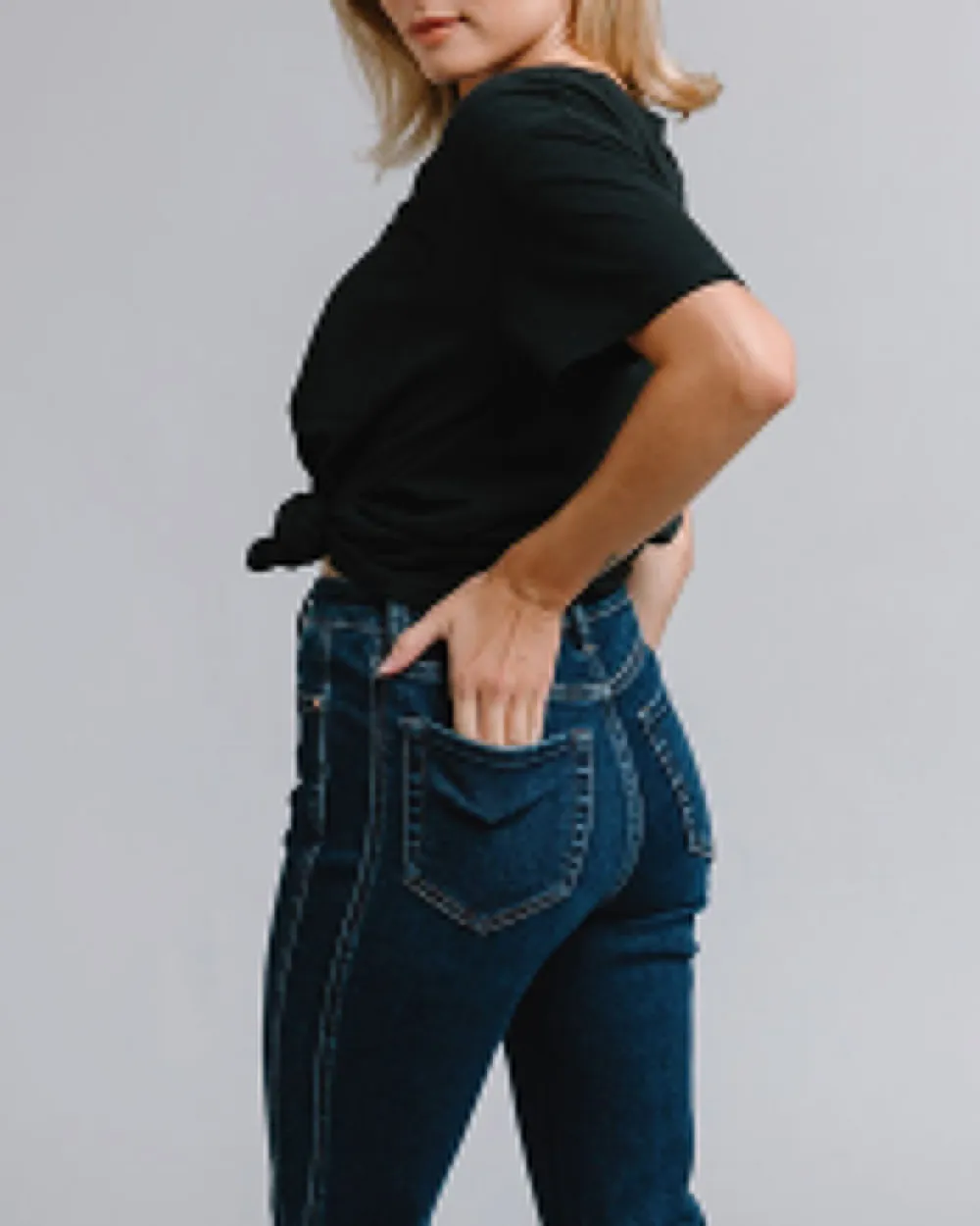 Button Fly Dark Blue Jean