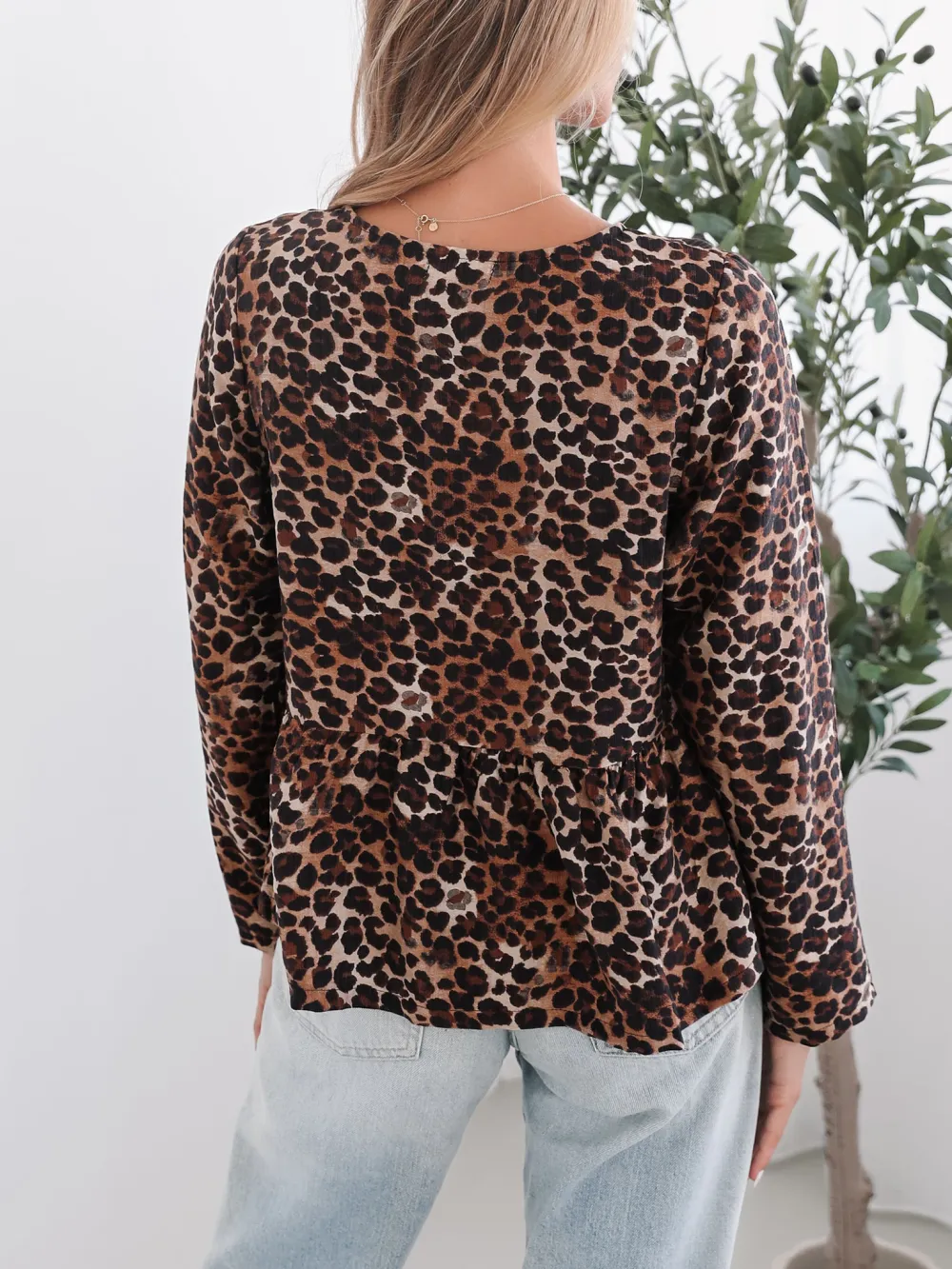 Brown Leopard Print Top