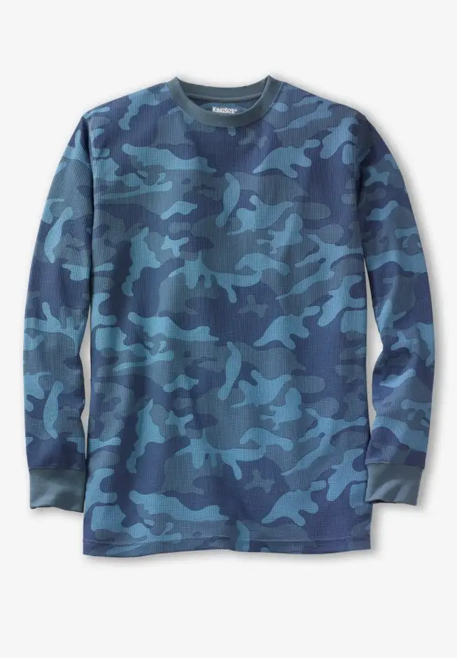 Waffle-knit Thermal Crewneck Tee