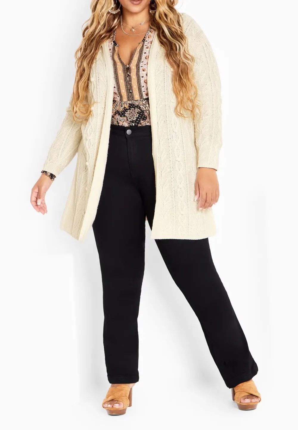 Solid Color Fitted Knitted Cardigan