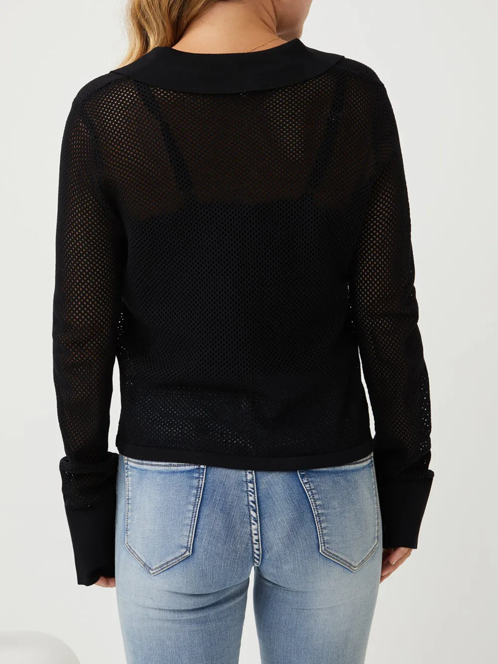Black V Neck Knit Shirt