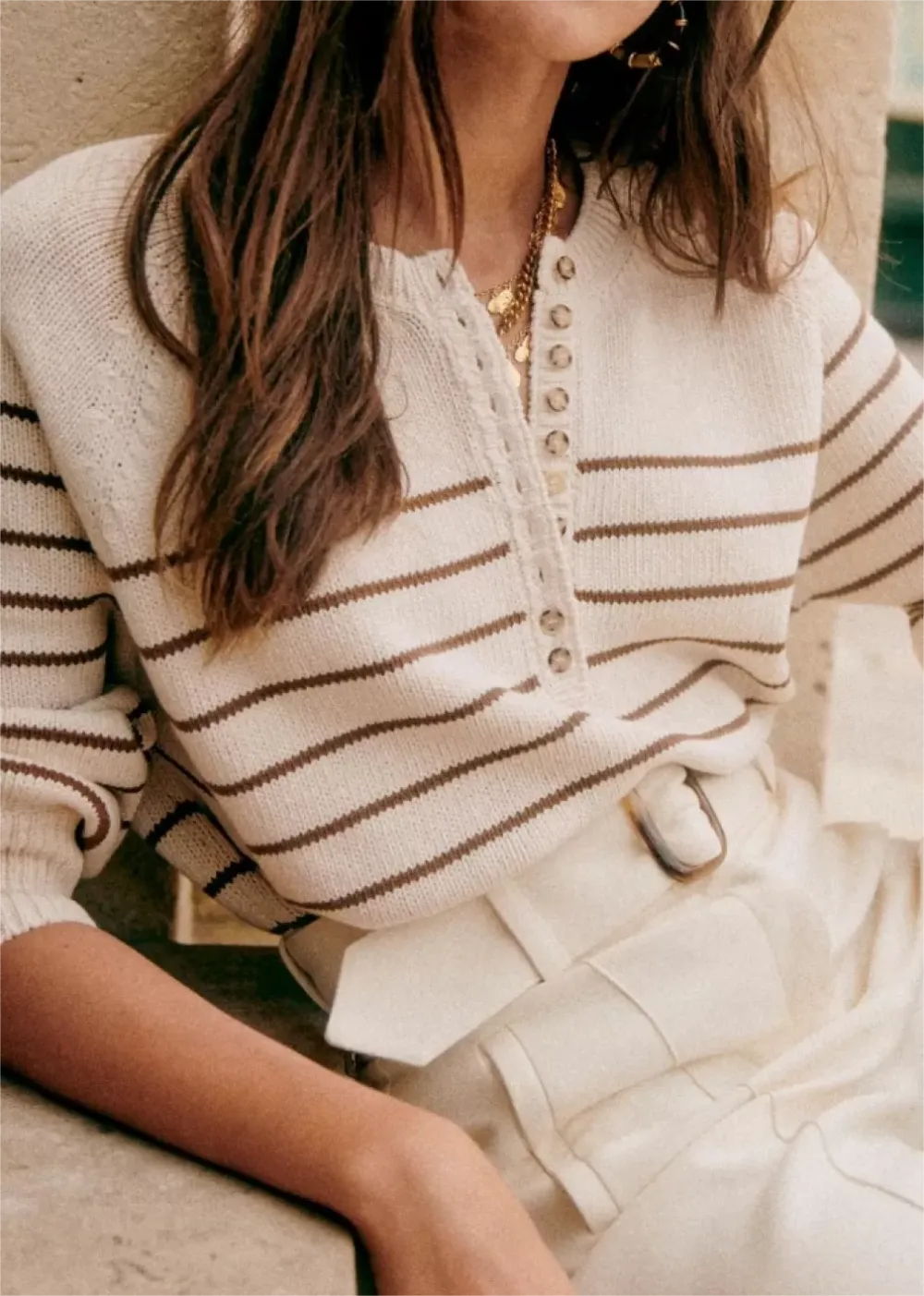 V-Neck Long Sleeve Knitwear