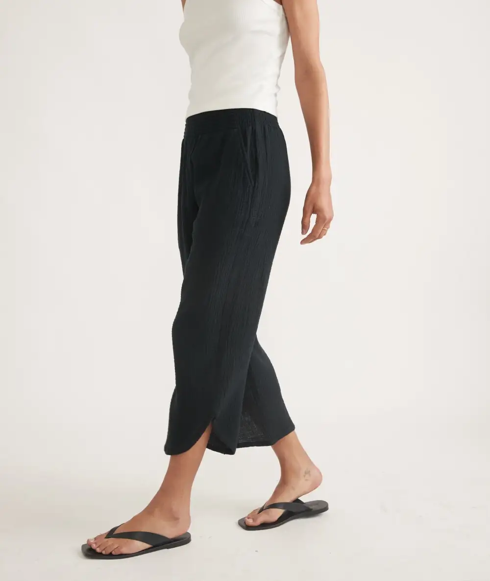 Black High-Waist Linen Trousers
