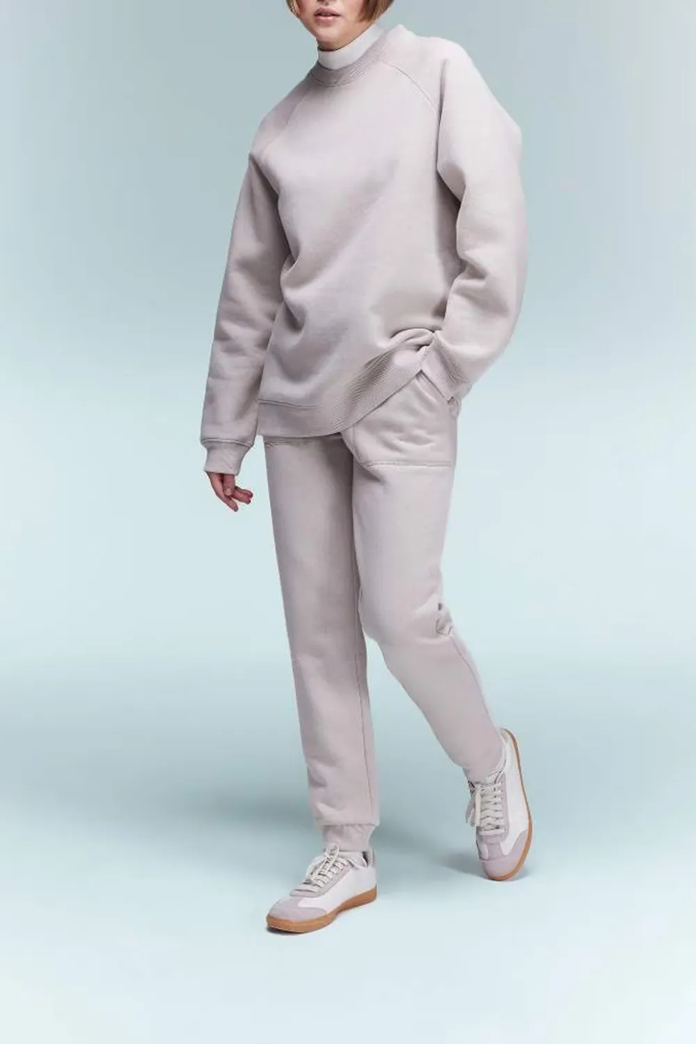 High-waisted Plain Long Pants