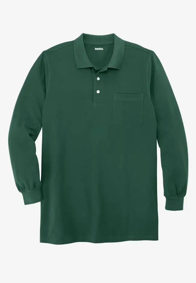 Longer-Length Long Sleeve Shrink-Less™ Cotton Polo