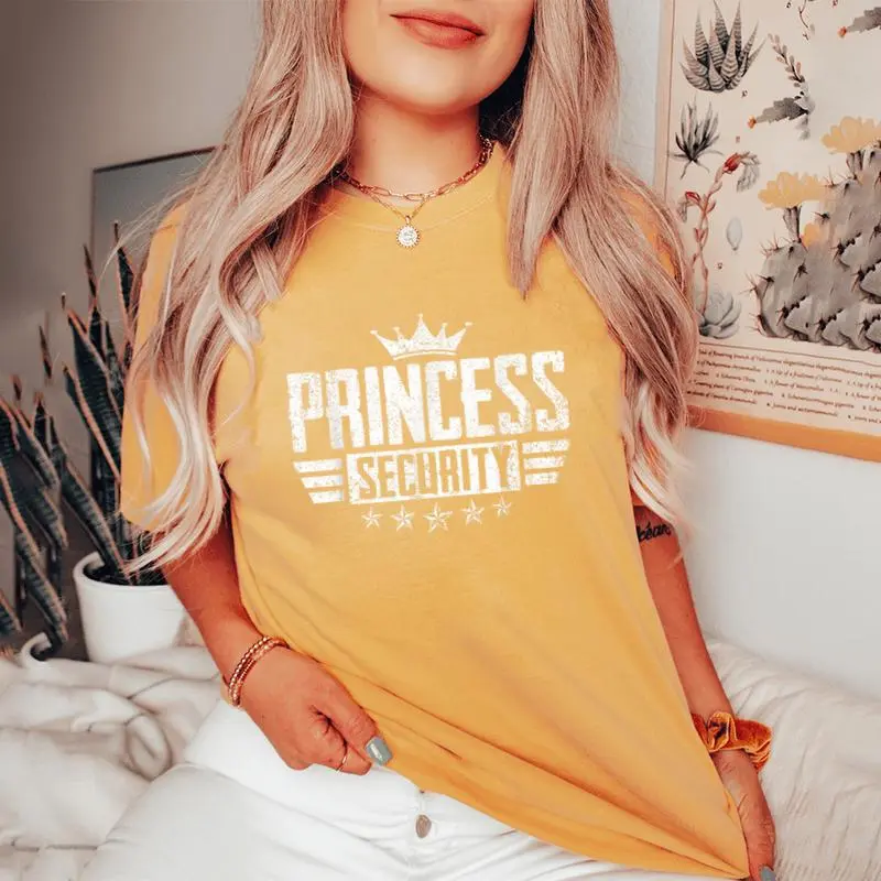 Princess Security Halloween Birthday Dad Mom Big Brother Women's Oversized Comfort T-Shirt