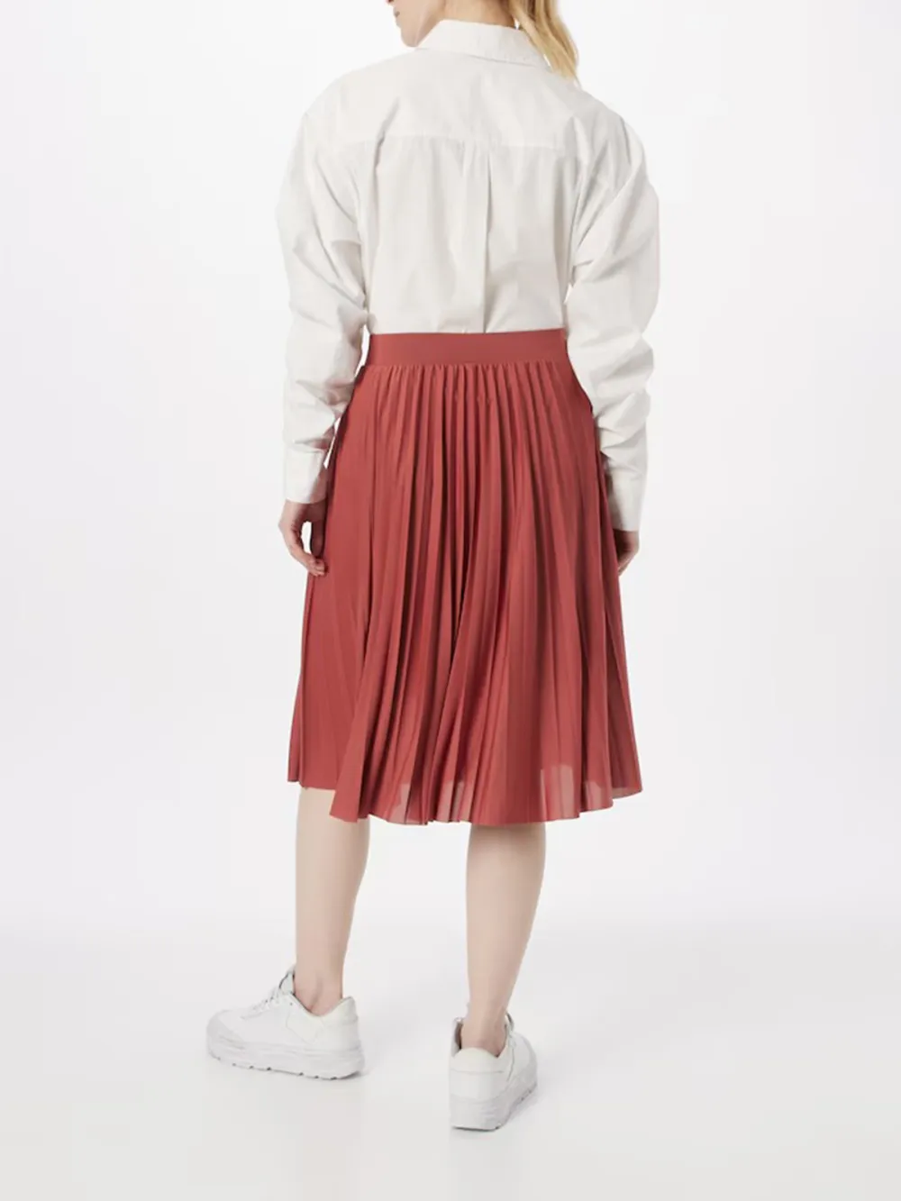 Plain Colored Casual Style Pleated Skirt