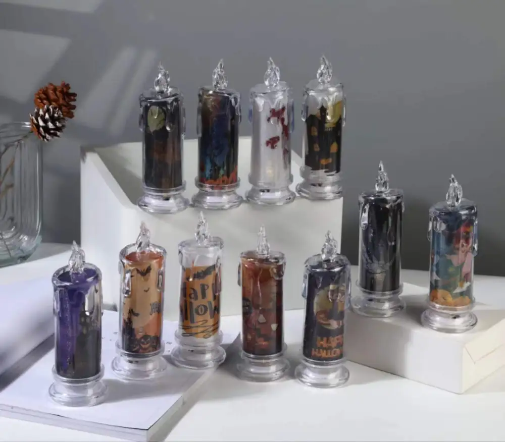 Halloween Tears LED Candle Lamp Ghost Festival Party DIY  Pumpkin Bat Witch Happy Halloween Day Decor For Ghost House 20223