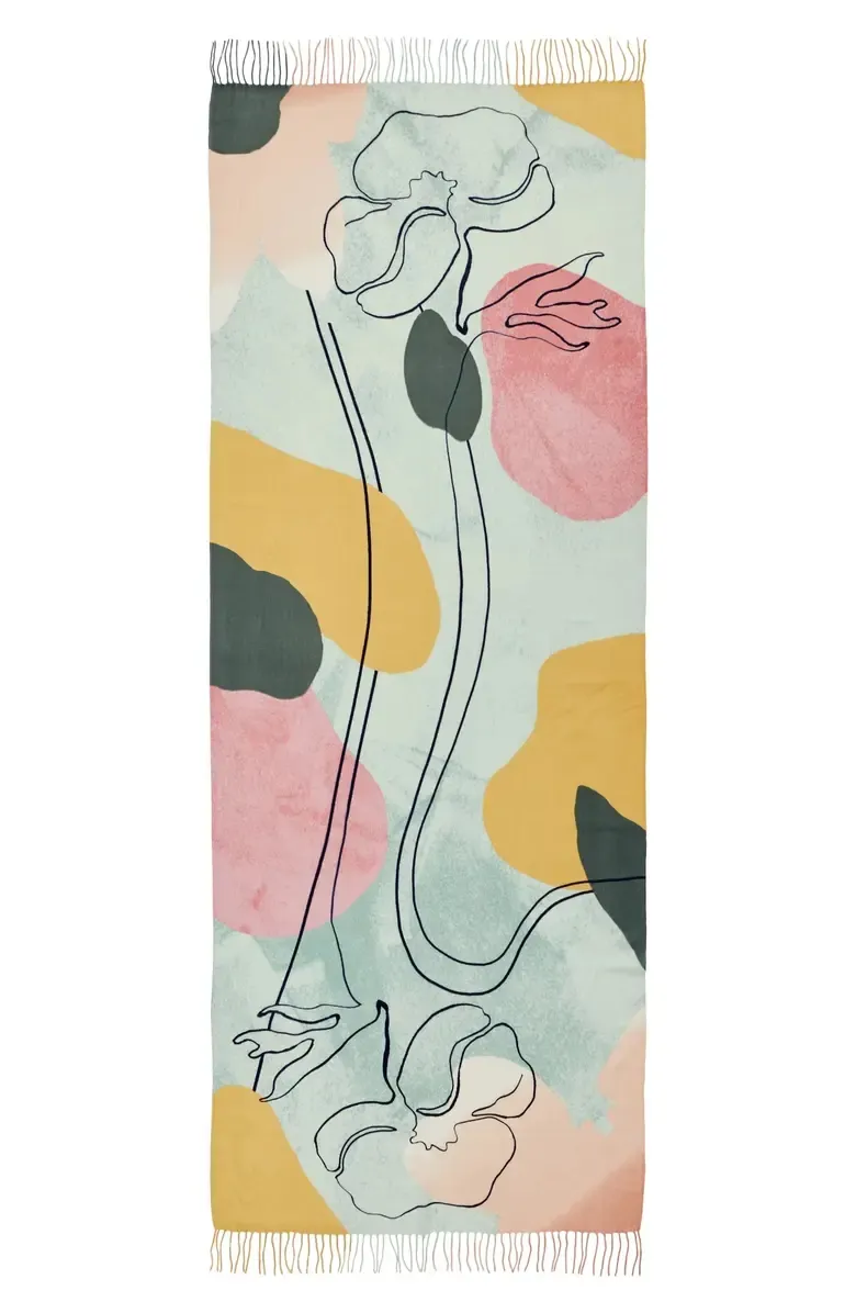 Printed Wool & Cashmere Wrap Scarf