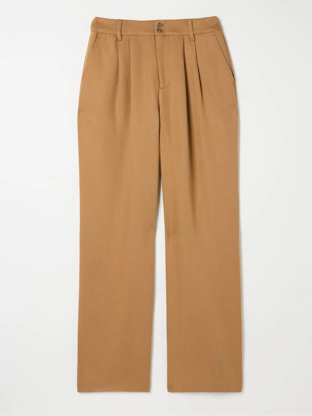 Dark Natural Wide Leg Drape Trousers