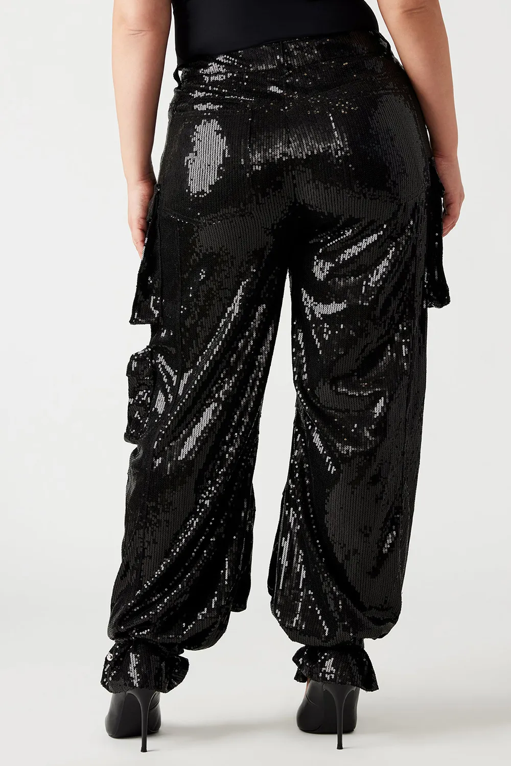 Cotton Sequin Pant Black