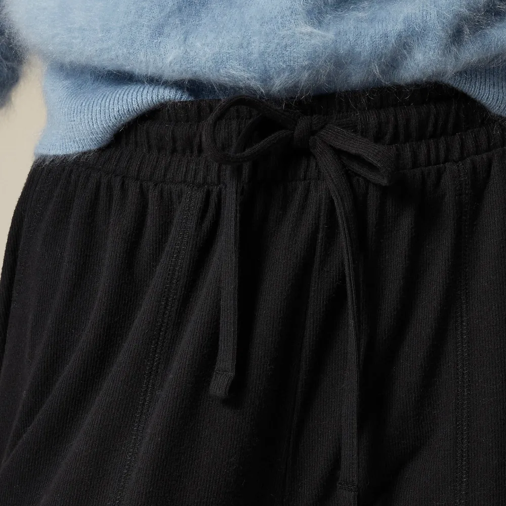 Soft Rib Wide-Leg Sweatpants