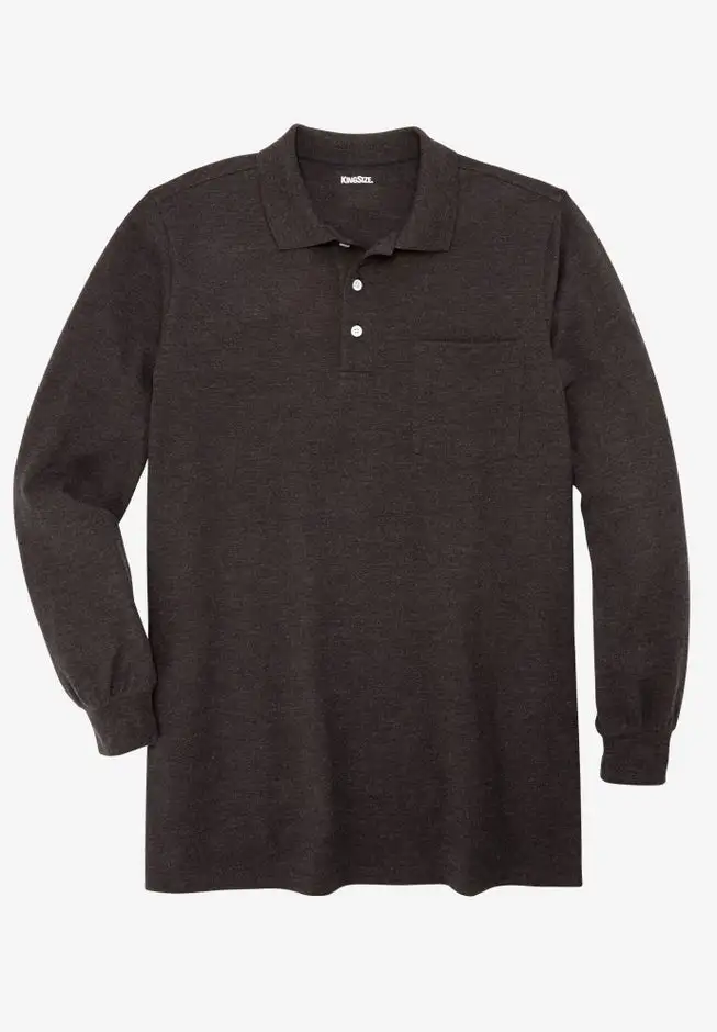 Longer-Length Long Sleeve Shrink-Less™ Cotton Polo