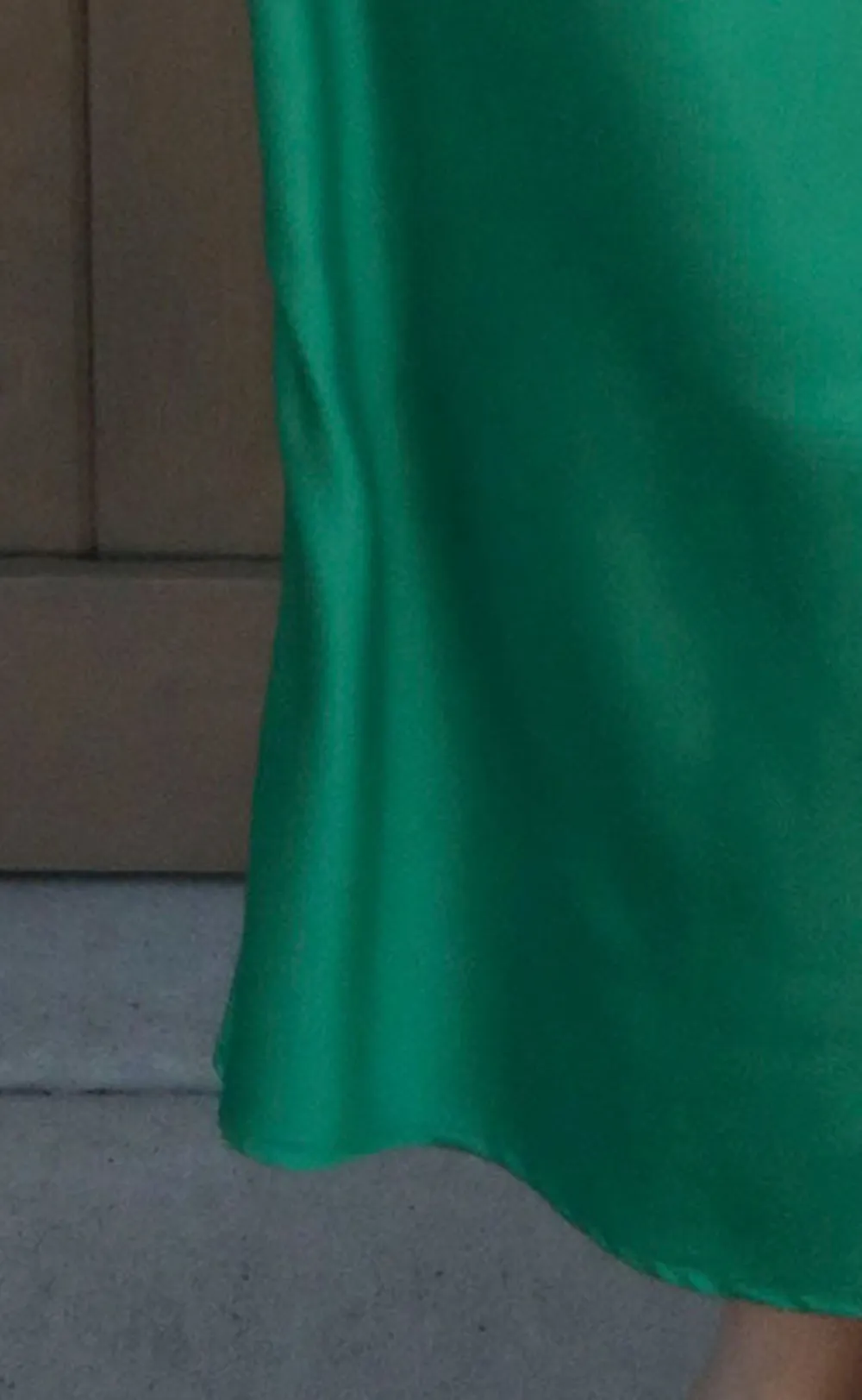 Green Ruched Spaghetti Strap Maxi Dress