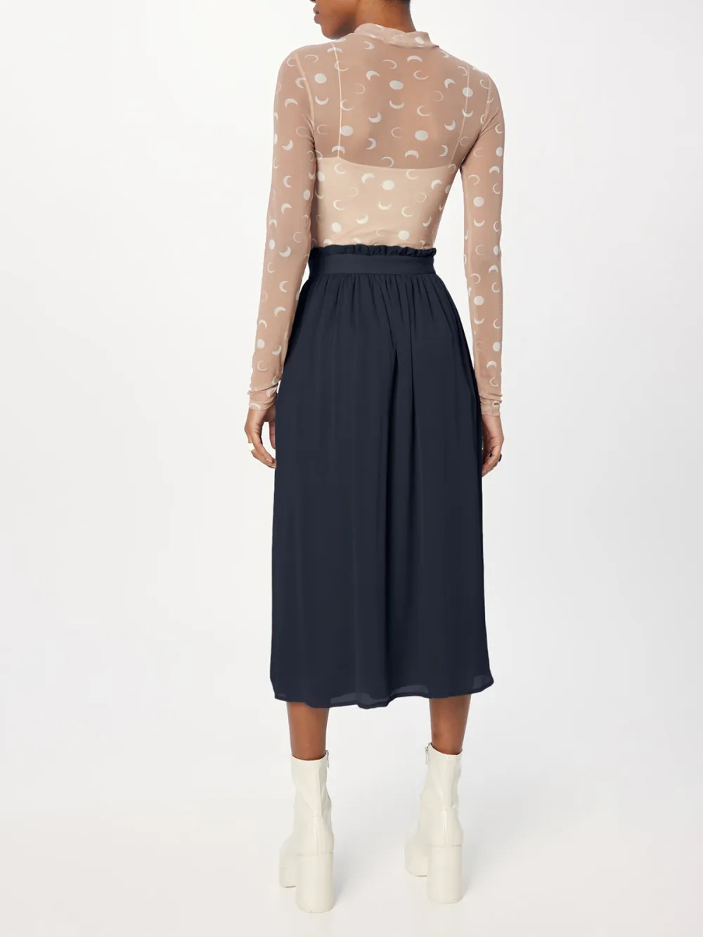 Elastic Waistband Casual Style A-line Skirt
