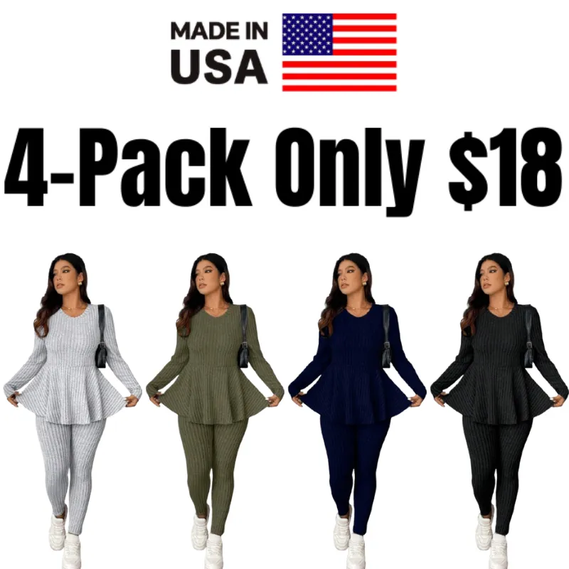 Women's Plus Size Autumn-Winter Knit Co-ords Set