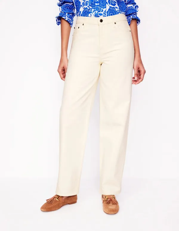 Ecru Mid - Rise Relaxed Jeans