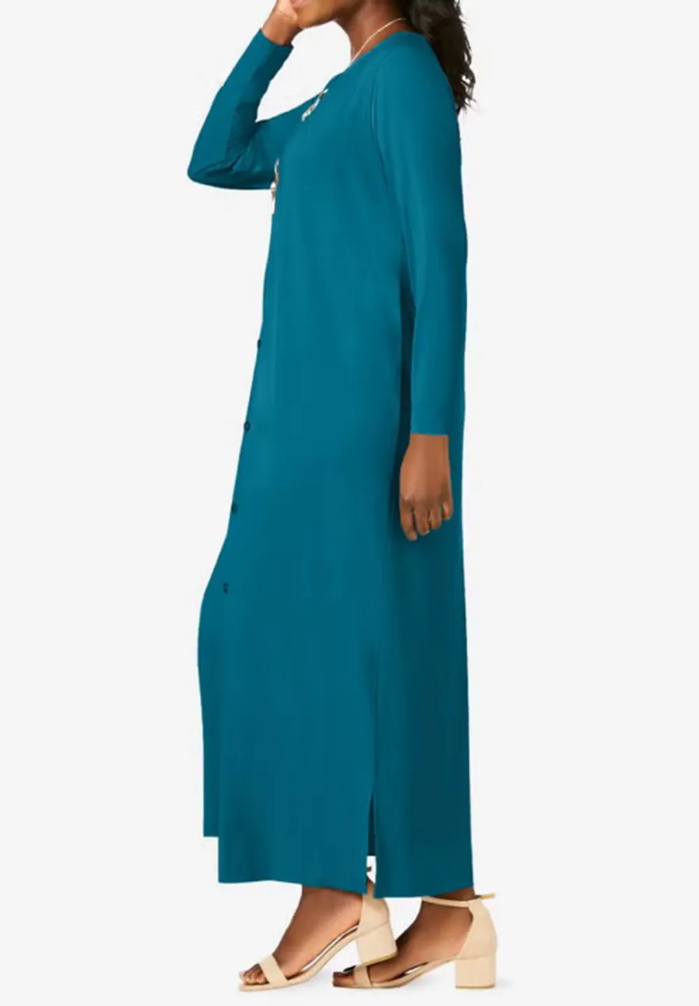 Crew Neck Stretch Knit Duster Set