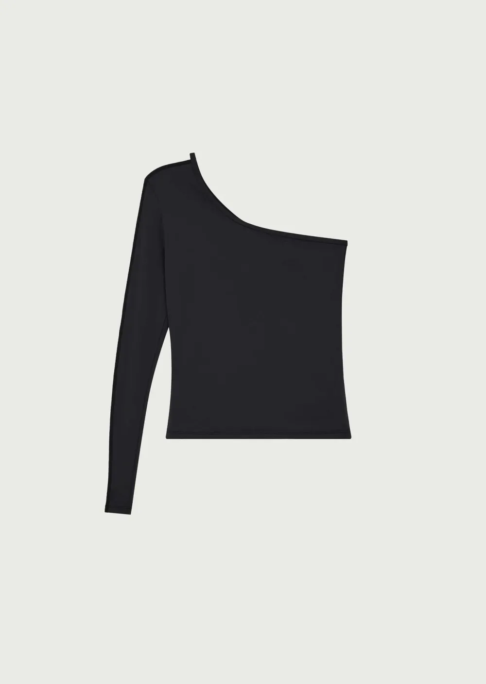 Asymmetric Black One Shoulder Top