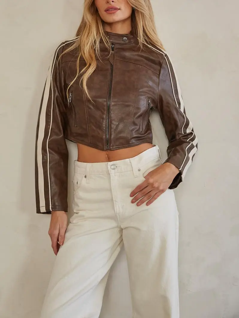 Riley Leather Cropped Jacket