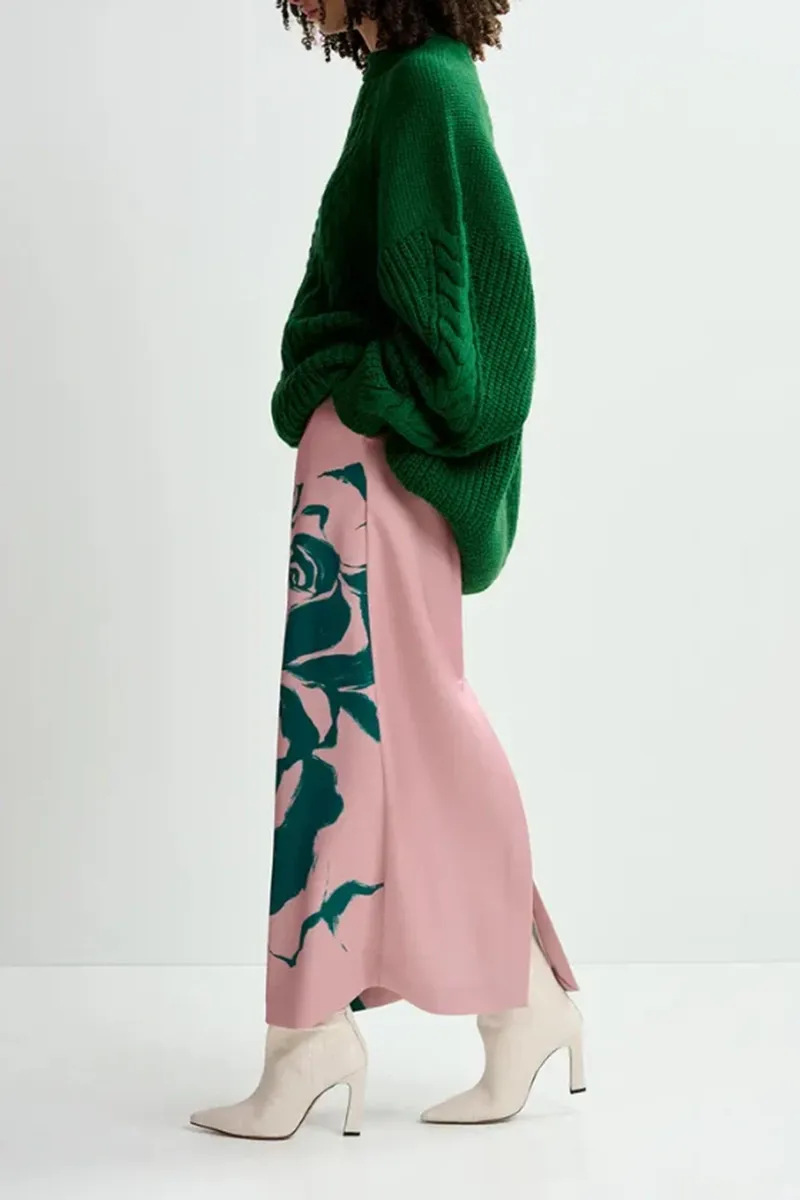 Rose Patterned Long Skirts