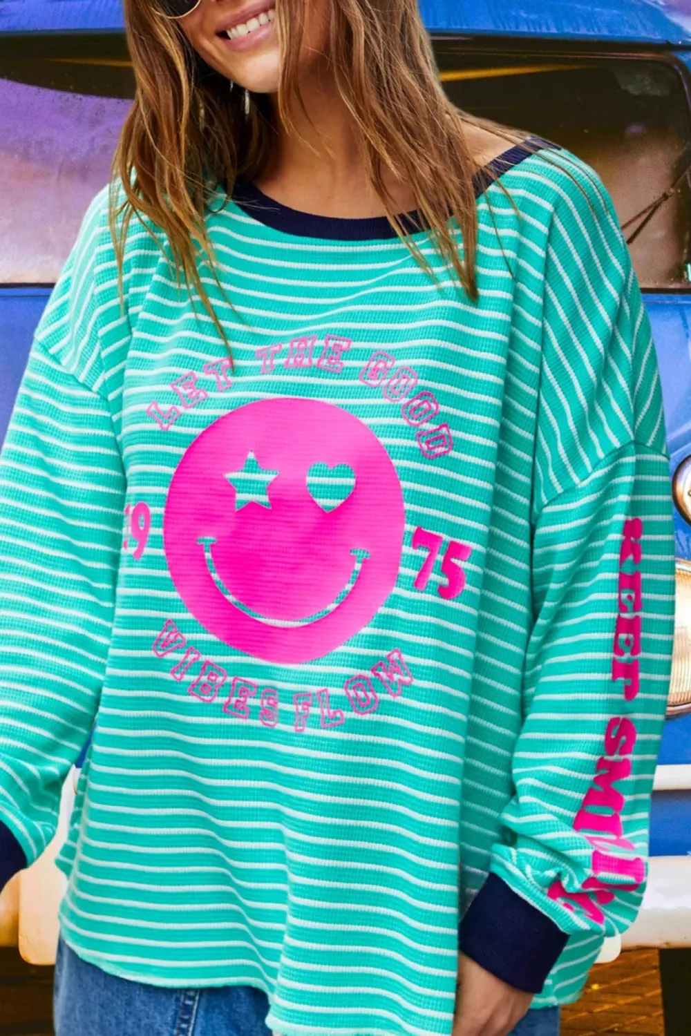 Green And White Classic Striped Long-Sleeved Tees