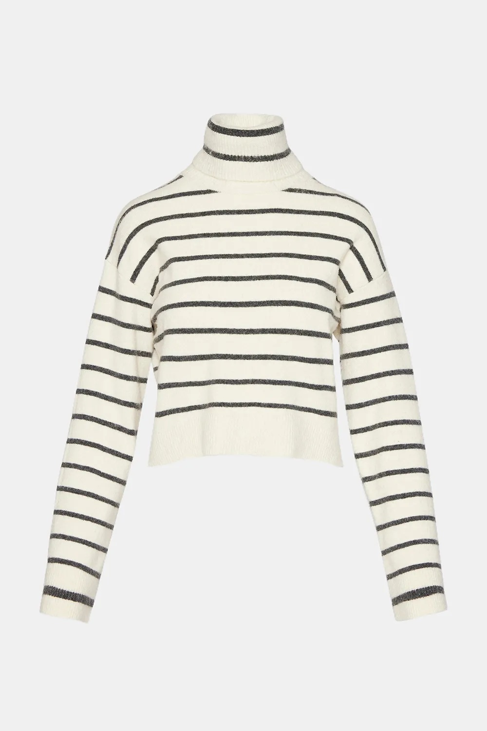 High Neck Sweater White/Black