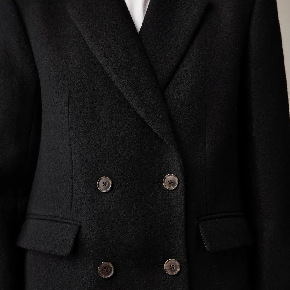 Wool-Blend Melton Double-Breasted Topcoats