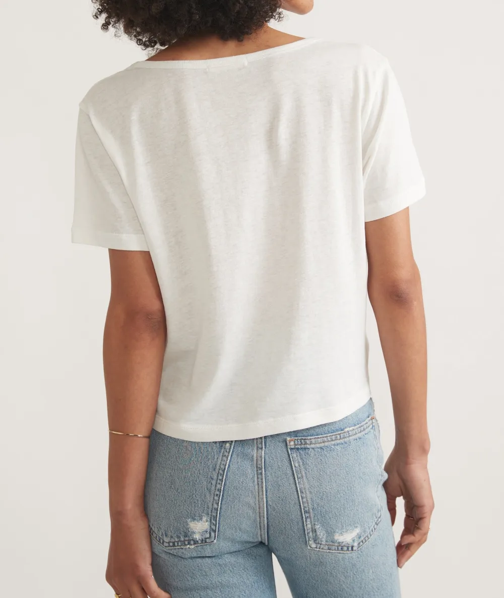 Crisp White Scoop Neck Tee