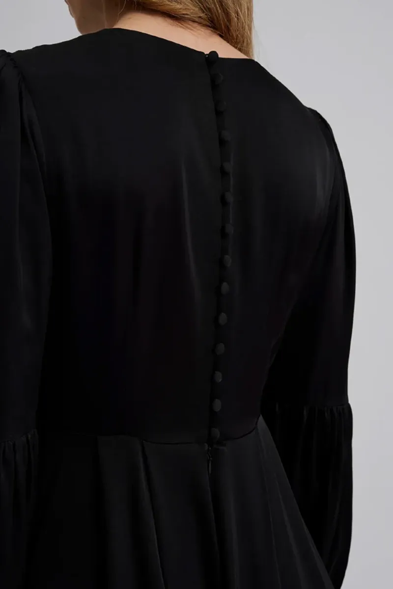 Bell Sleeve Ruffle Hem Mini Dresses