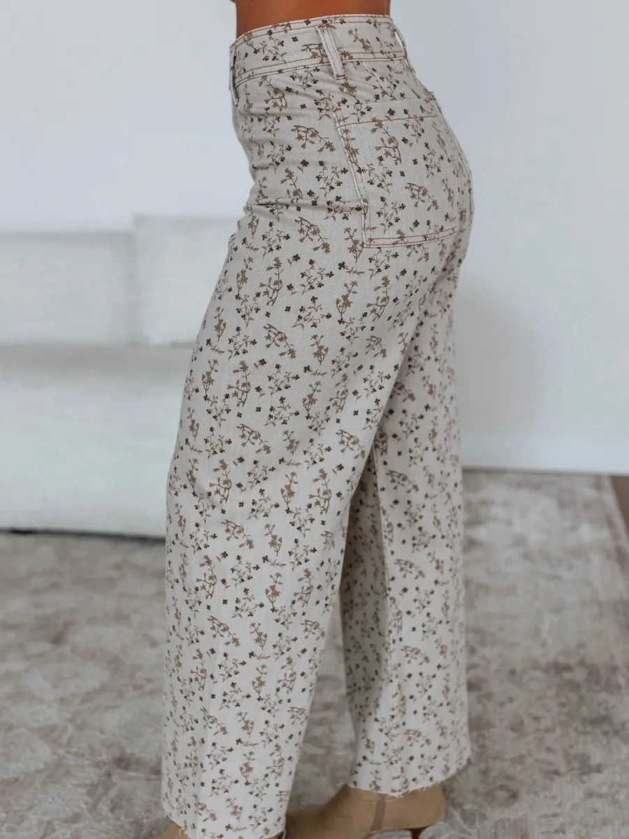 Vintage Floral Print Pants