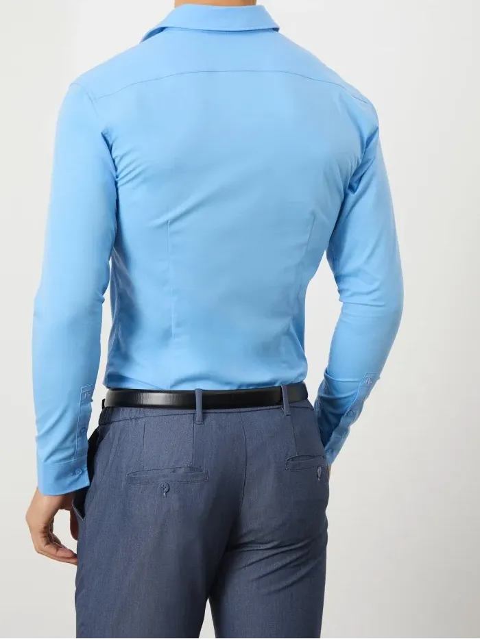 Blue Comfortable Business Blouse