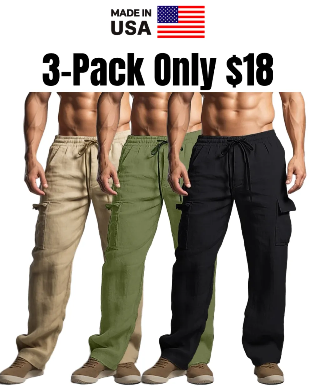 Men's Multi-Pocket Casual Cargo Trousers