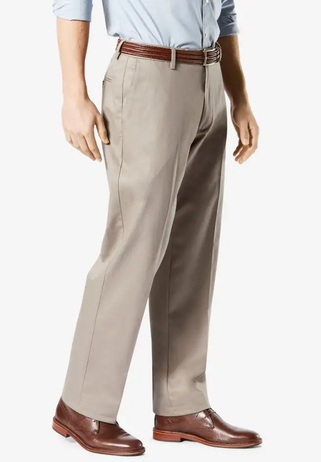 Signature Lux Flat Front Khakis