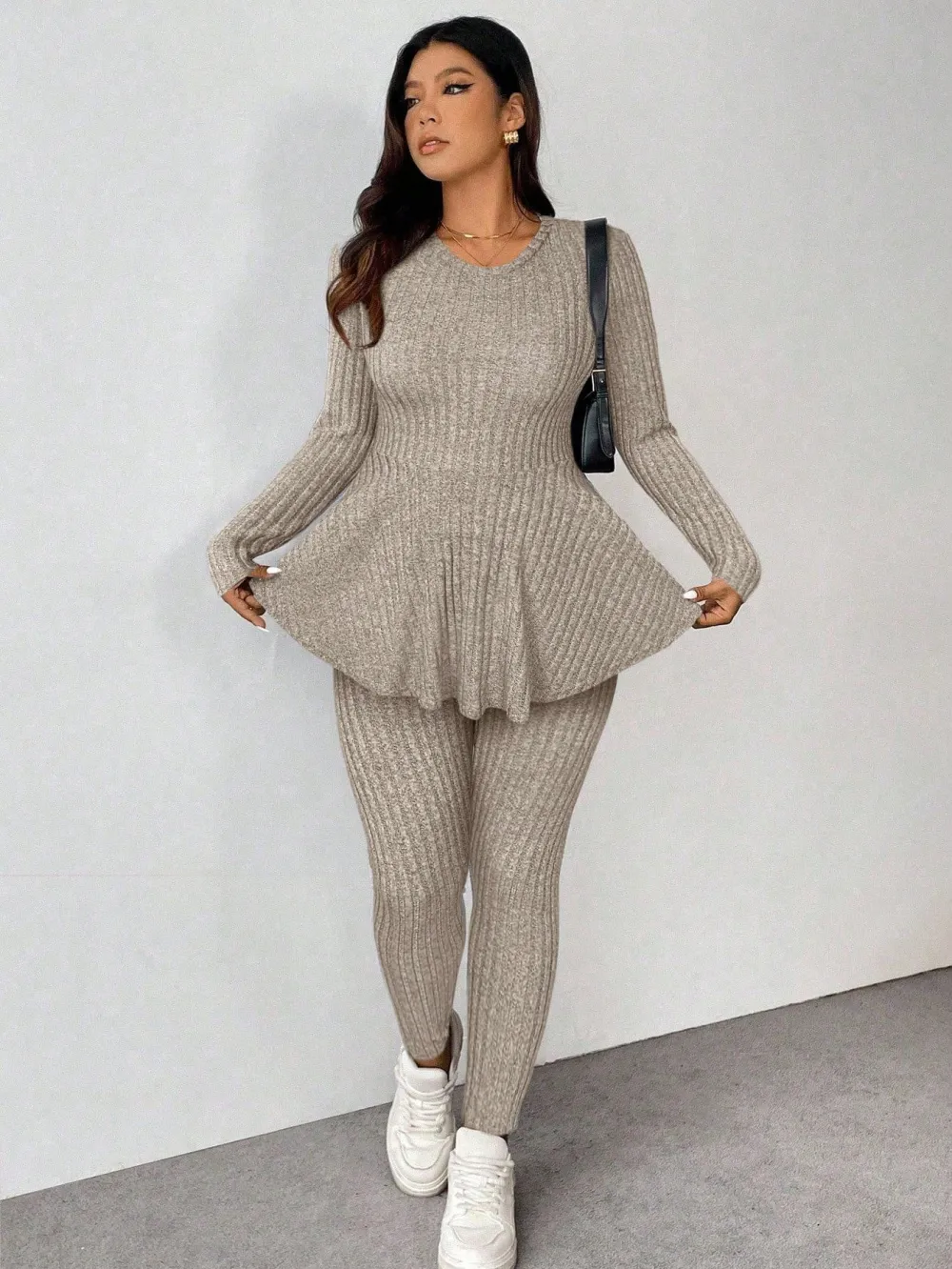 Women's Plus Size Autumn-Winter Knit Co-ords Set