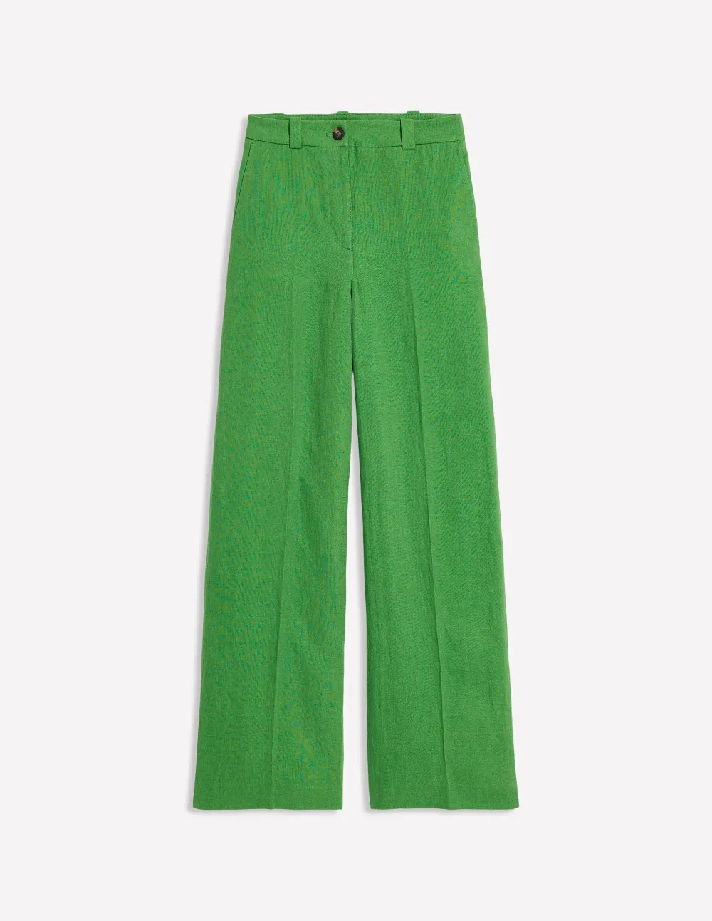Emerald Green Wide - Leg Linen Jeans