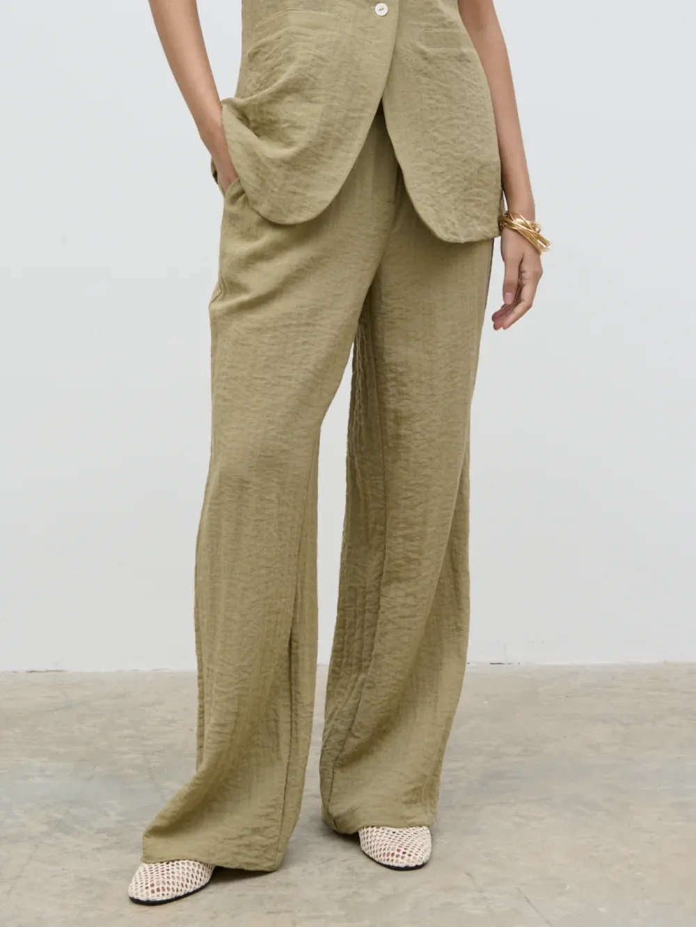 Casual Style Olive Trousers