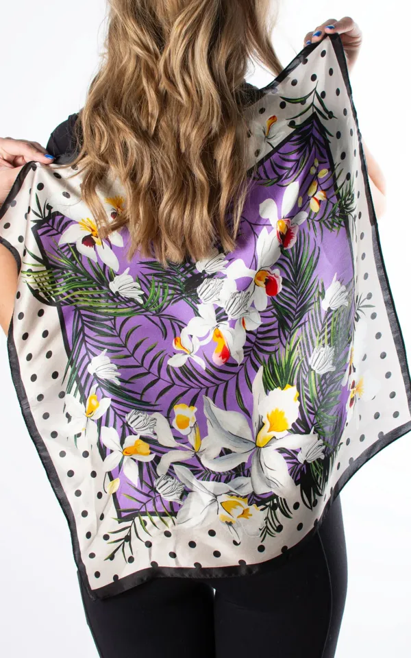 Fashionable Romantic Floral Square Scarf