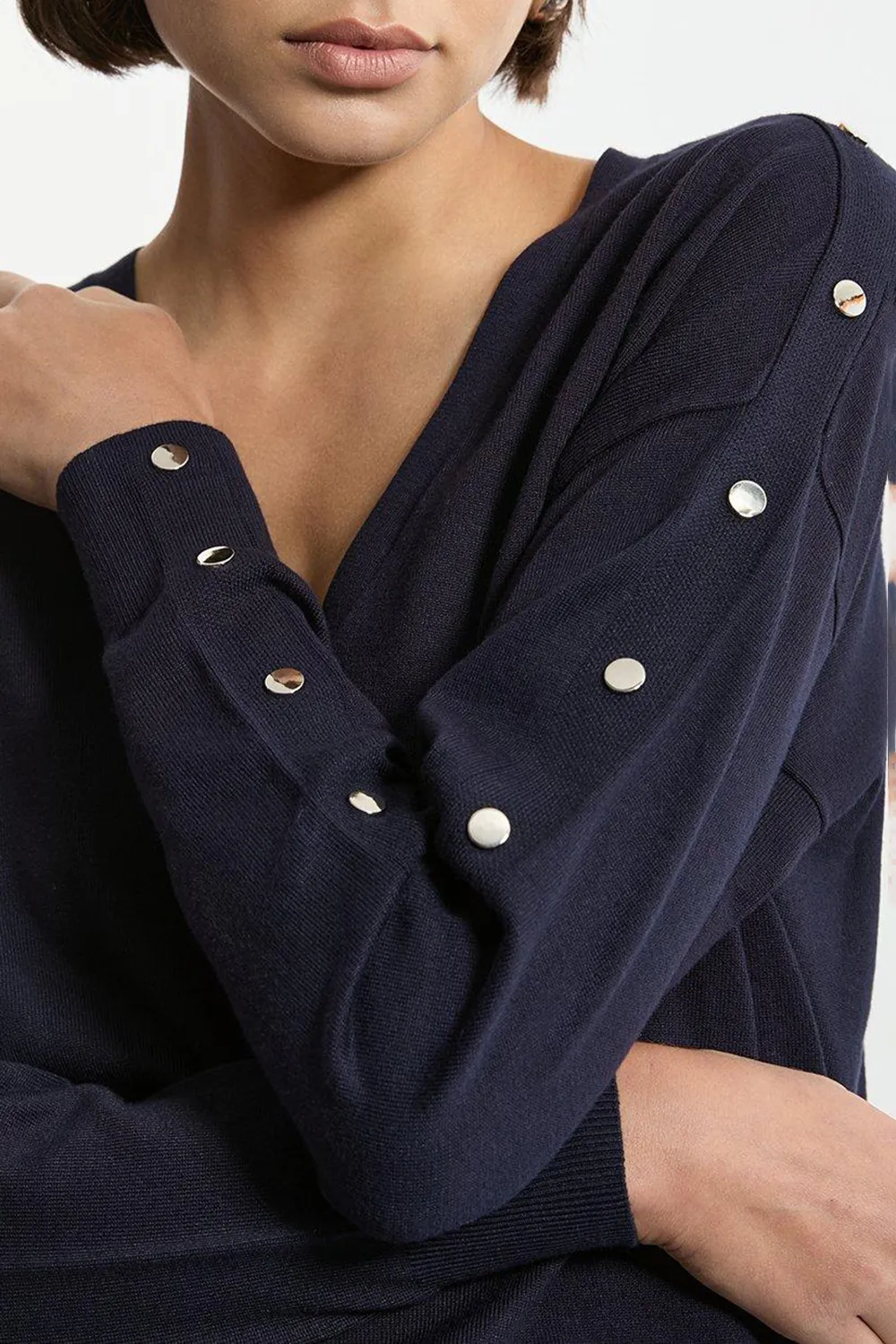 Viscose Blend V Neck Knit Jumper