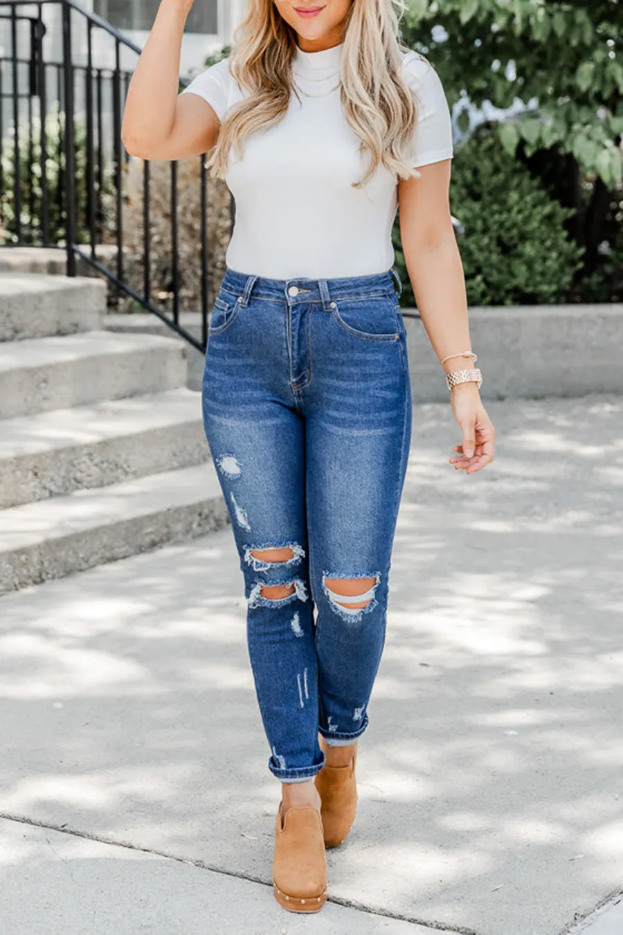 Dark Wash Straight Leg Jeans