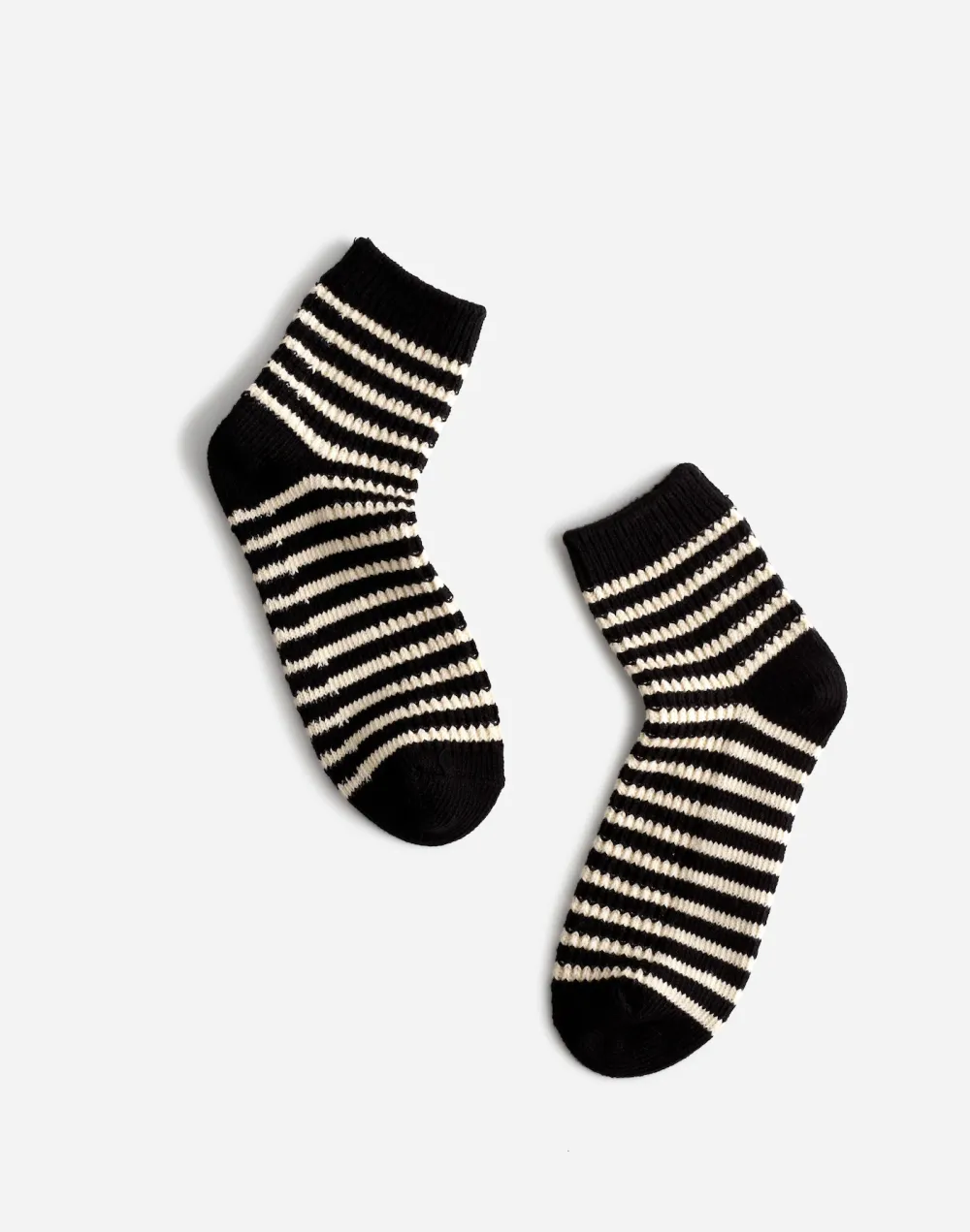 Waffle-Knit Ankle Socks In Stripe