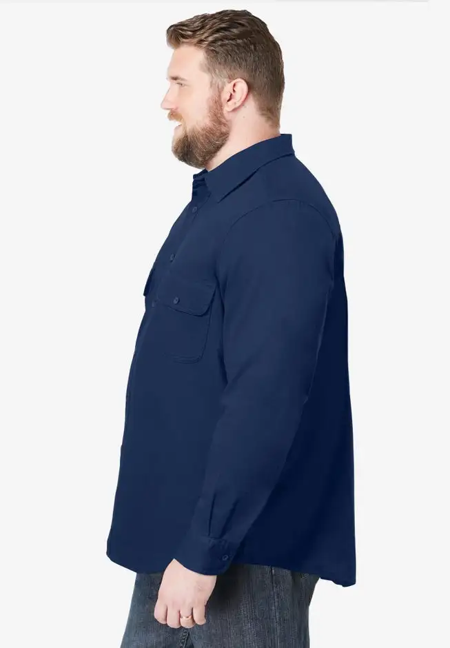 Long Sleeve Denim and Twill Shirt