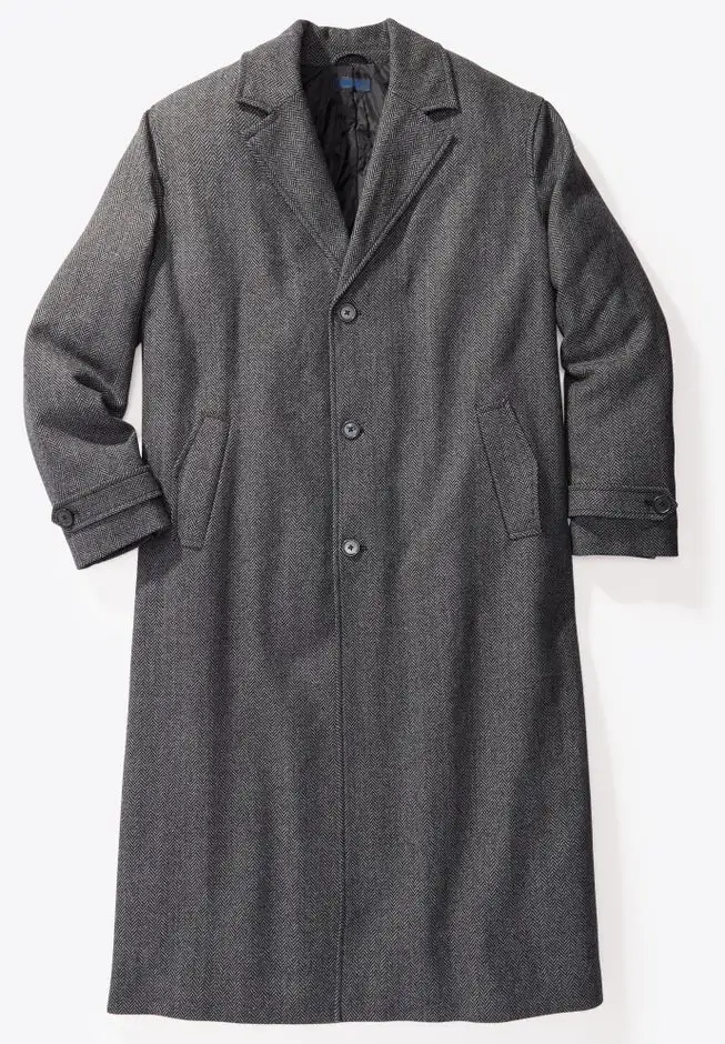 Wool-Blend Long Overcoat