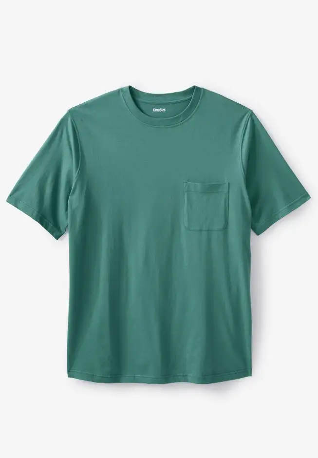 Shrink-Less Lightweight Pocket Crewneck T-Shirt
