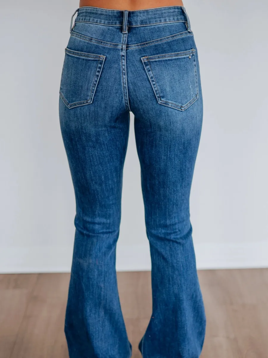 Retro Flare Jeans with Pockets