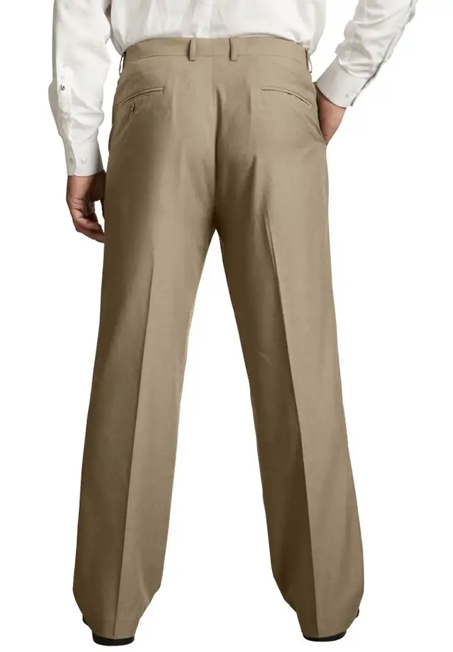 KS Signature No Hassle Classic Fit Expandable Waist Plain Front Dress Pants