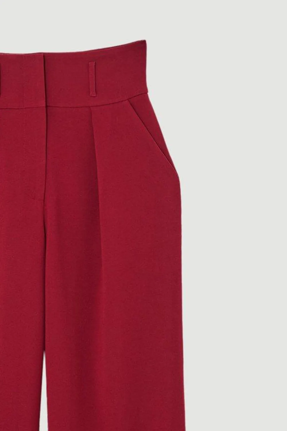 Compact Stretch Essential Tailored High Waist Wide Leg Trouser
