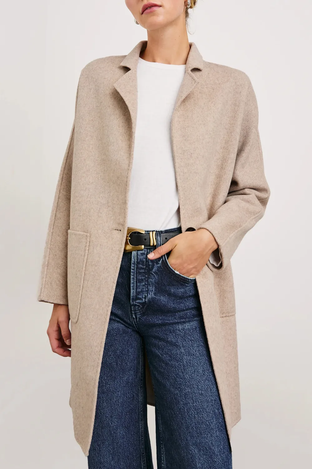 Luxurious Batwing Sleeve Wool Long Coat