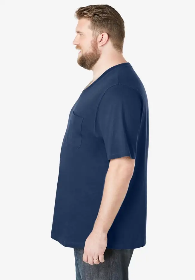 Shrink-Less Lightweight V-Neck Pocket T-Shirt