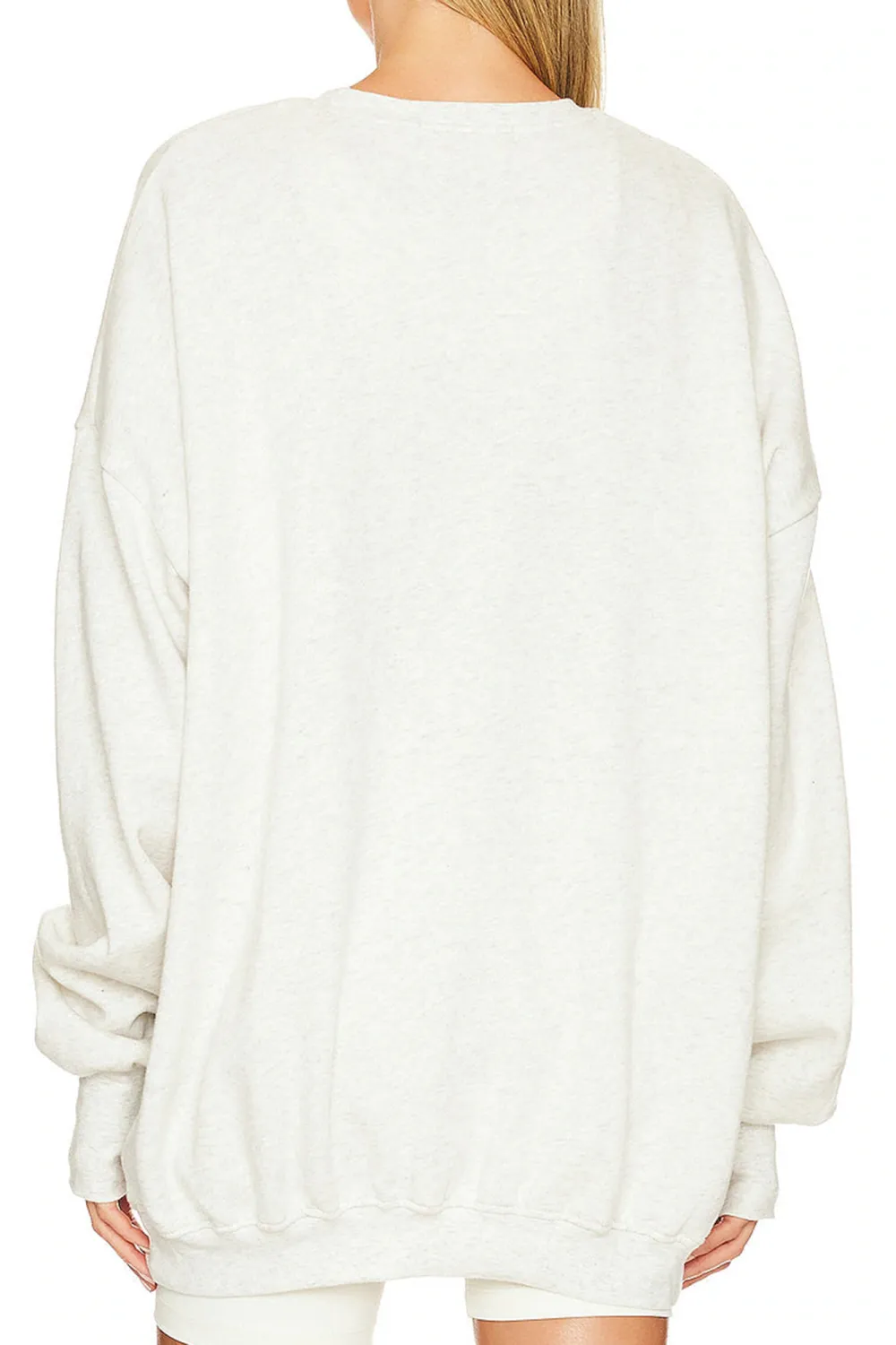 White Round Neck Classic Minimalist Breathable Loose Hoodie